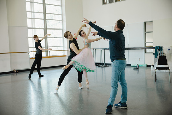 Coppélia rehearsal | Maddison Rayn Abeo, Dylan Wald and Peter Boal